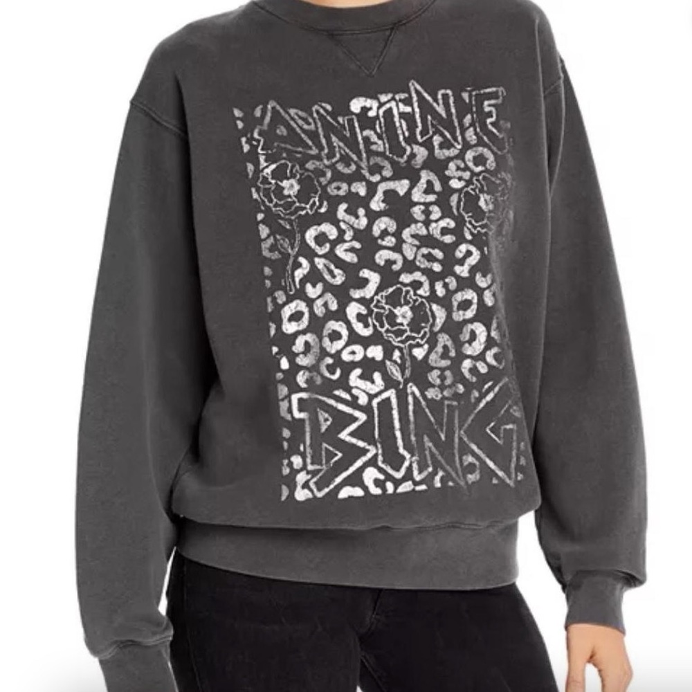 Anine Bing Black Graphic Sweatshirt
